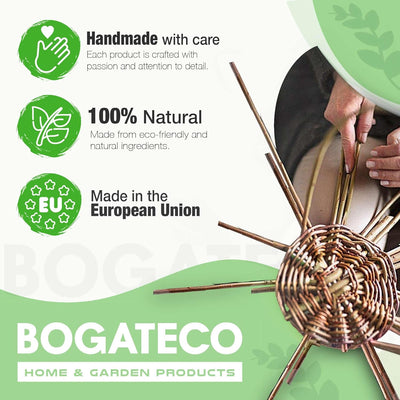 BOGATECO 10 x Beeteinfassung aus Weide | 100 cm Lang & 20 cm Hoch | Holz-Zaun Rasenkante | Weiden-Za