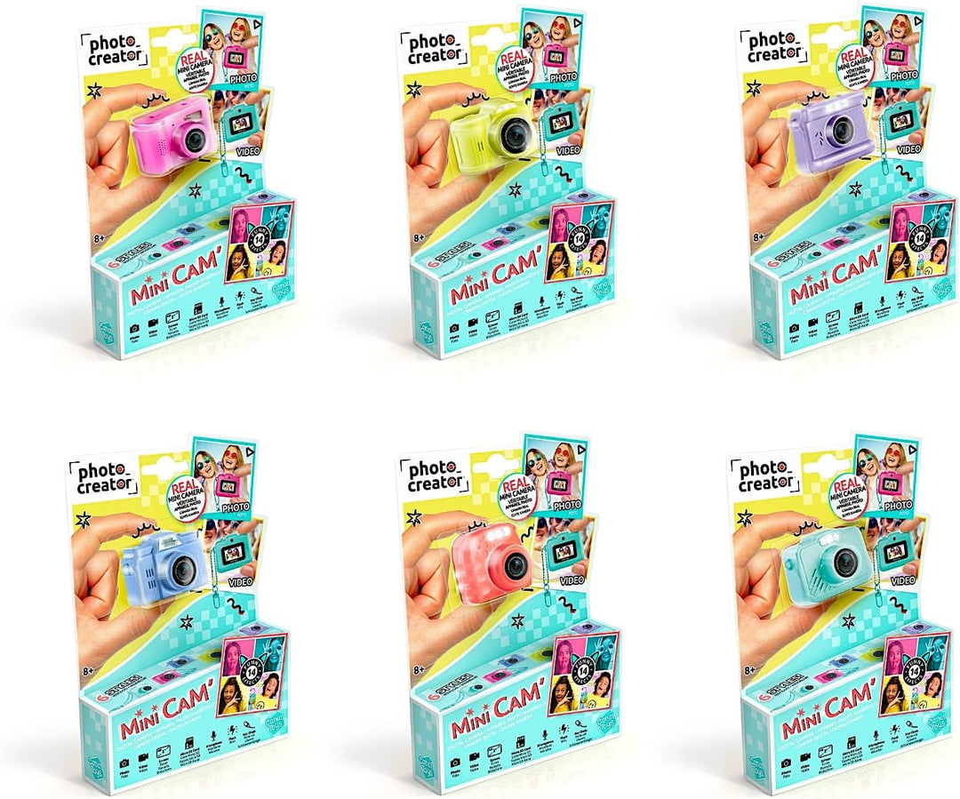 Photo Creator Mini Cam Digitalkamera, 1GB SD-Karte, wiederaufladbar, 6 Farben