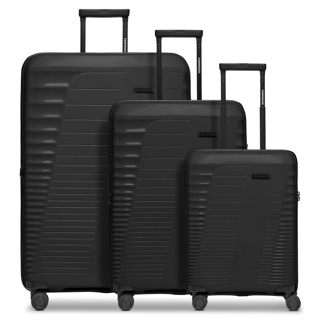 Eco Edition nachhaltiges Hartschalen Koffer-Set 3-teilig | Trolleys mit Dehnfalte erweiterbar um 6 c