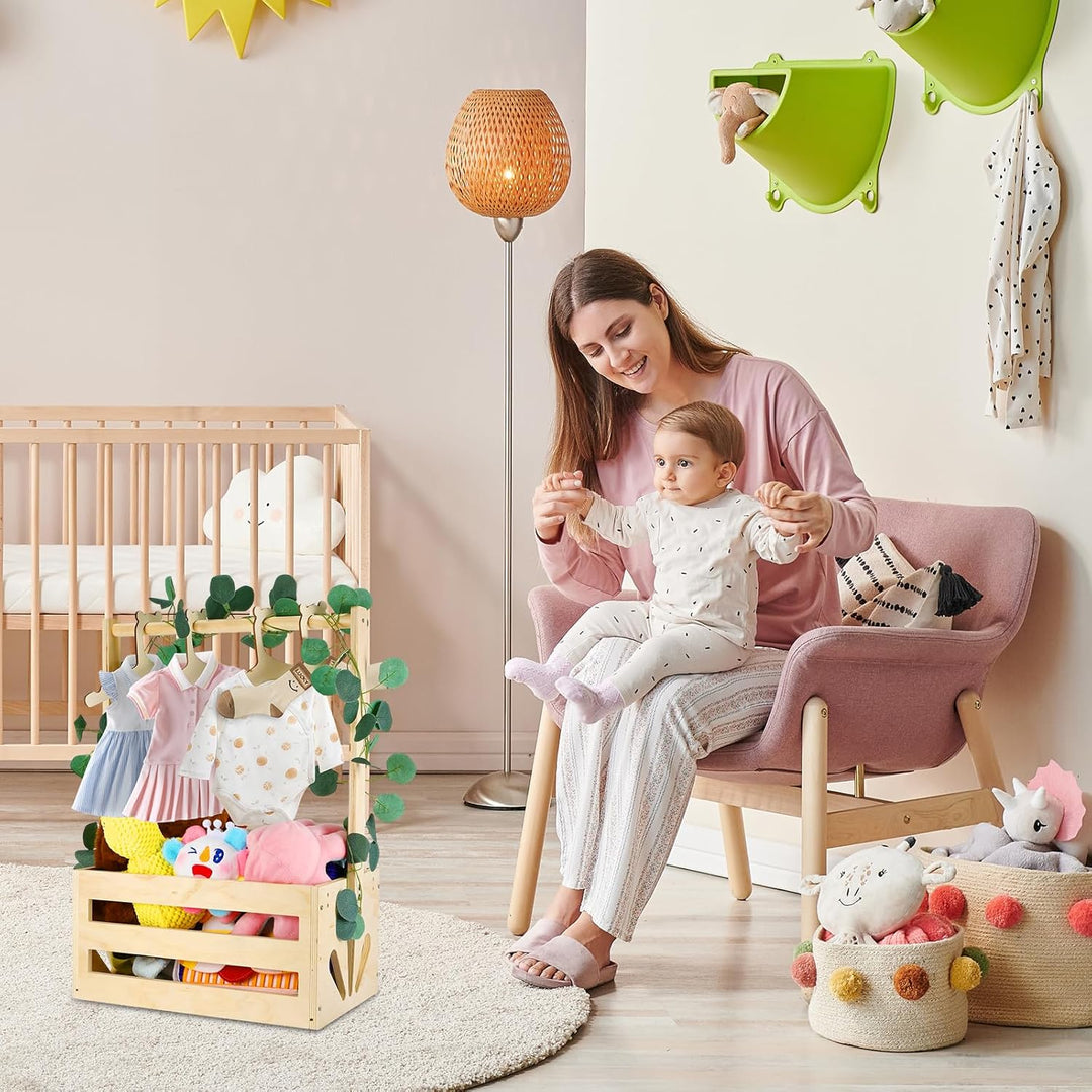 Alitree Babyparty Geschenk, Babyparty Geschenk mit Holz, Baby Aufbewahrungskorb Griff, Personalisier