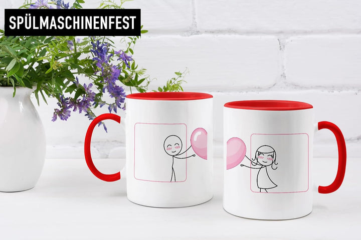 Trendation - Fernbeziehung Geschenke Tassen Set Partner Liebe Geschenk für Freundin Freund Liebesges