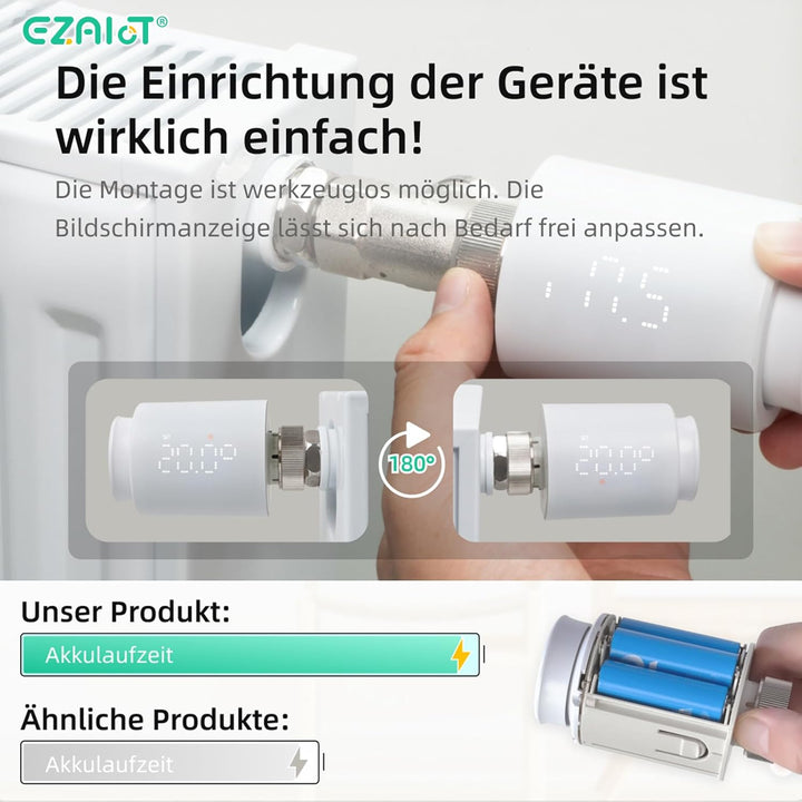 EZAIoT Smart Heizkörperthermostat – TRV Zigbee Tuya Kit mit Gateway/Hub für programmierbare App-Funk