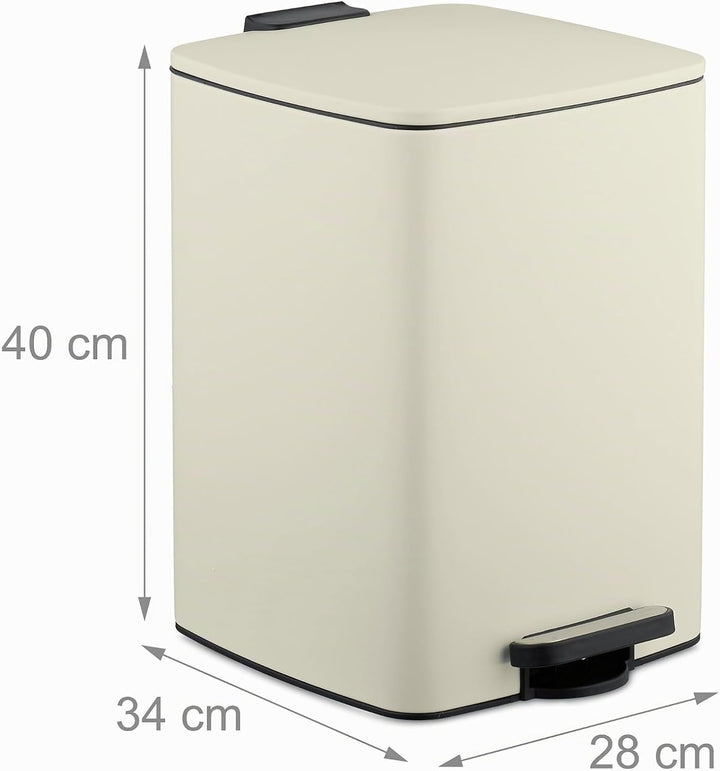 Relaxdays Mülleimer Küche, 20 Liter, entnehmbarer Inneneimer, Fusspedal, mit Müllbeutel, Tretmülleim