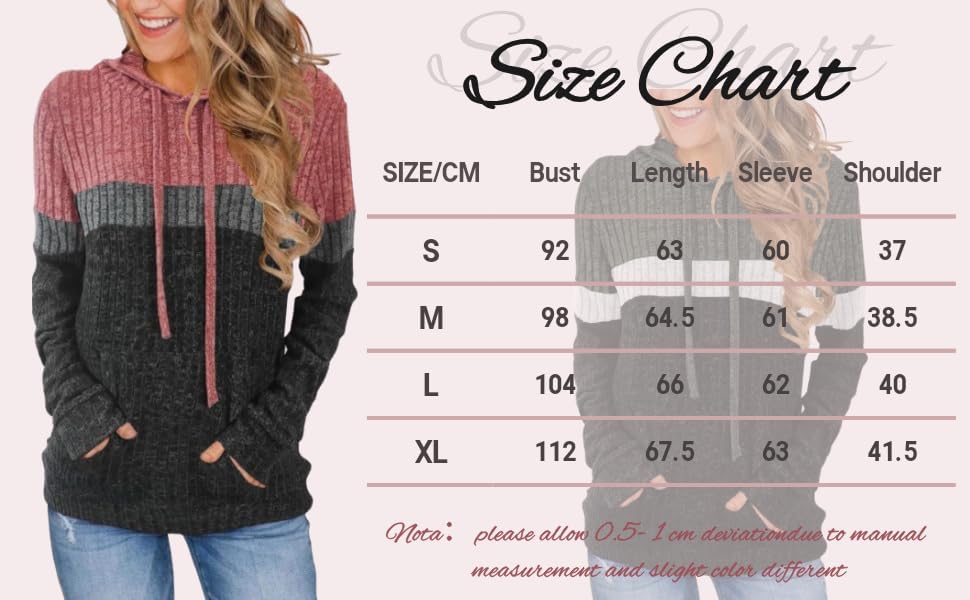 TrendiMax Hoodie Damen Herbst Übergangs Strickpullover Kapuzenpullover mit Kordelzug Locker Sweatshi