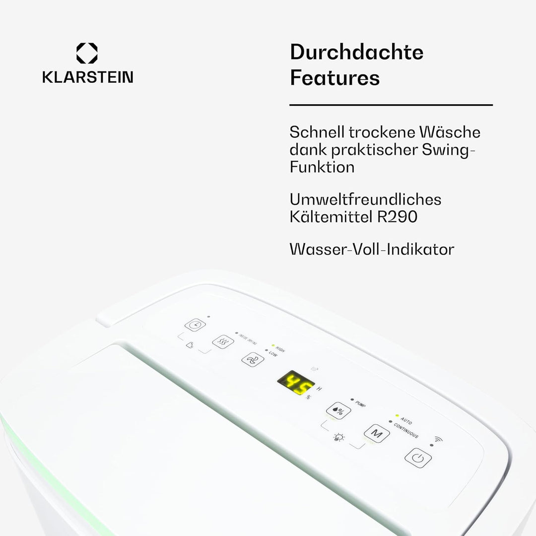 Klarstein DryFy Connect Luftentfeuchter Dehumidifier Kompressionsluftentfeuchter, WiFi-Schnittstelle