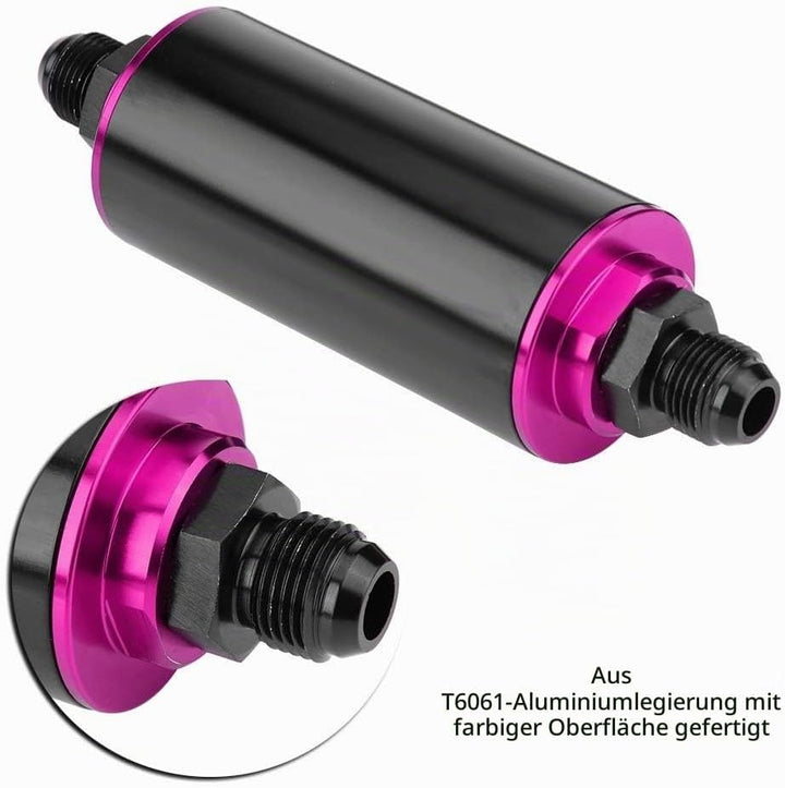 KSTE AN6 Benzinfilter, Inline Kraftstofffilter, Universal 100 Micron Aluminium High Flow Kraftstoff