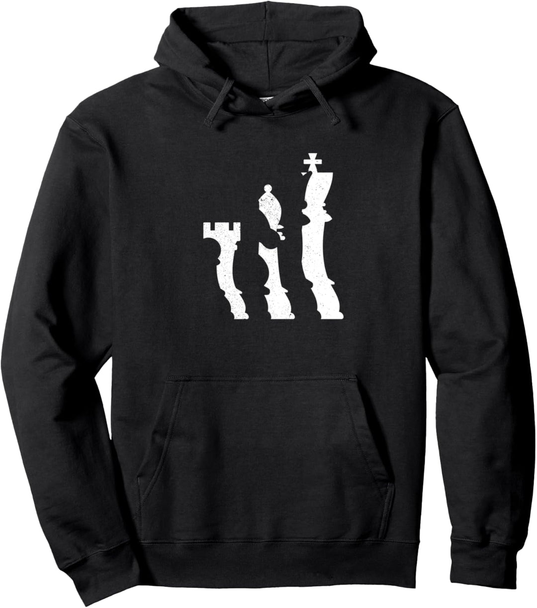 Schach Schachfiguren Schachspieler | Schachspiel Silhoutten Pullover Hoodie