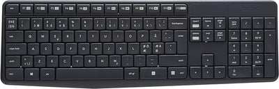 Logitech MK235 Kabelloses Set mit Tastatur und Maus für Windows, Skandinavisches QWERTY-Layout - Gra