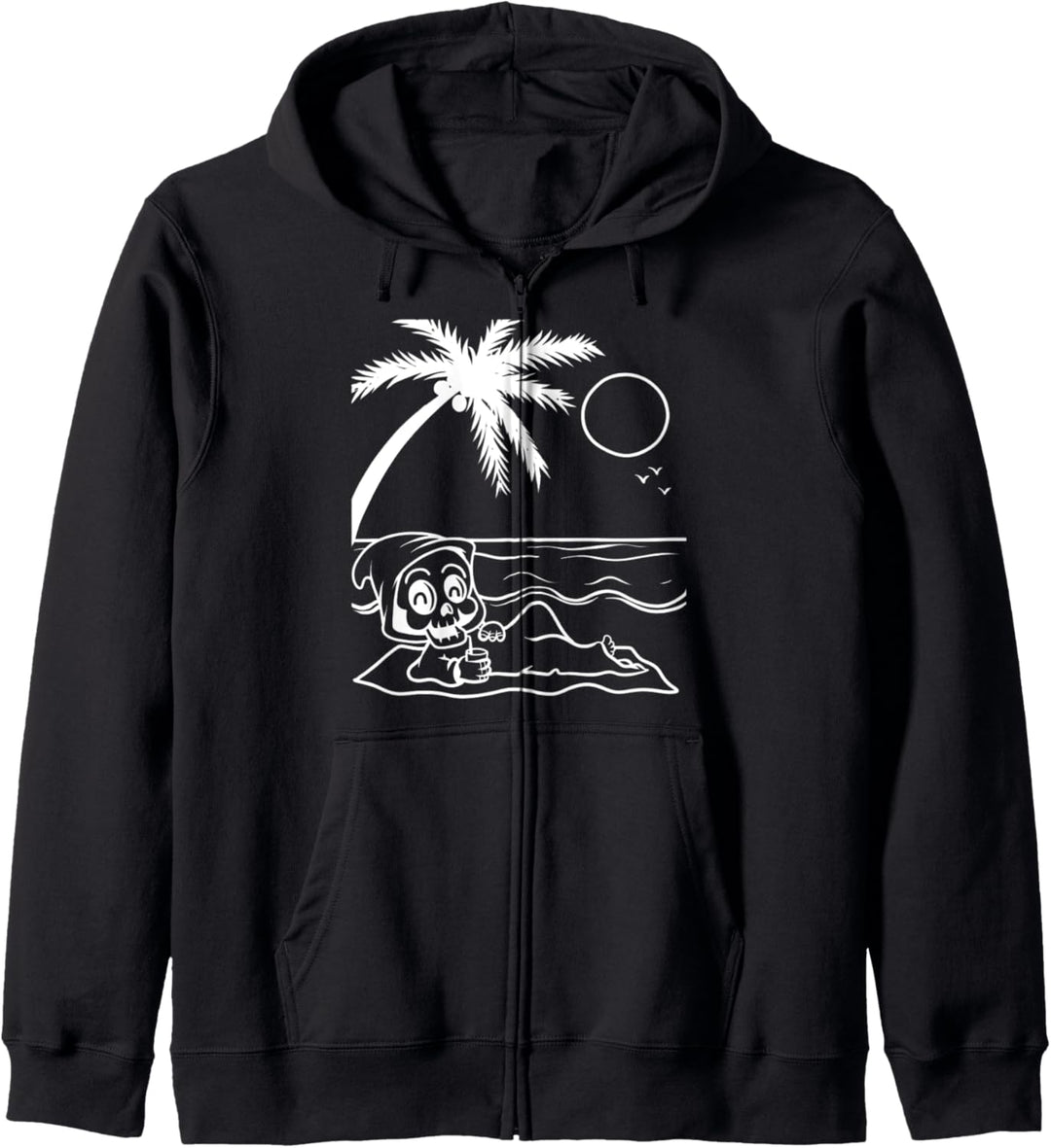 Lustiger Sensenmann Strandpullover Männer Frauen Kinder Kapuzenjacke