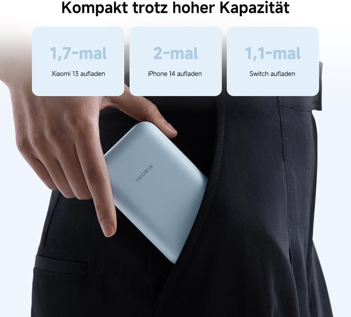 Xiaomi 22.5W Power Bank mit Integriertem Kabel - 10000mAh, Schnellladefunktion, lädt 3 Geräte gleich