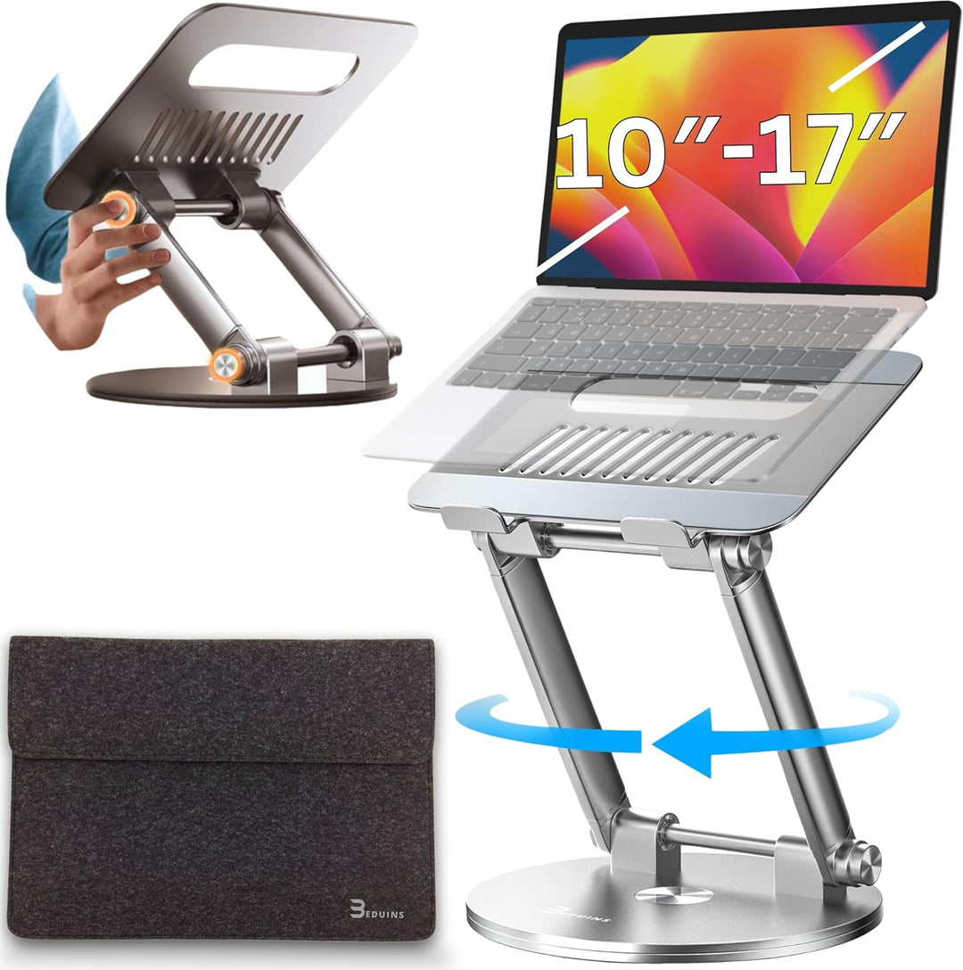 BEDUINS Laptop Ständer höhenverstellbar - Komfort per Knopfdruck, 360° drehbare Halterung - Vertical