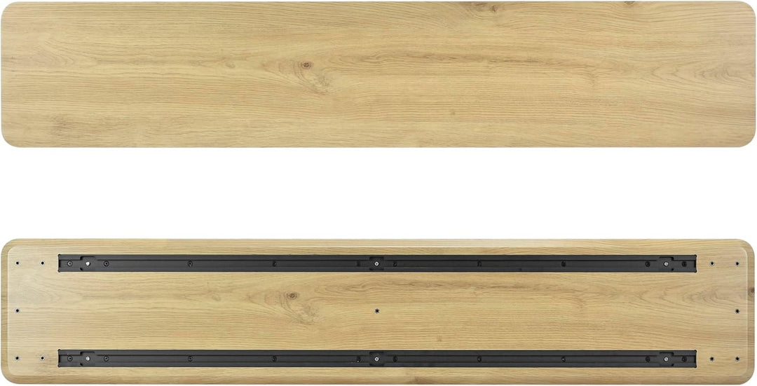 Premium Desk Shelf Eiche (120 cm) | Monitorerhöhung mit modularem Schienensystem | Echtholz-Furnier