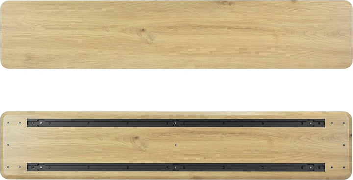 Premium Desk Shelf Eiche (120 cm) | Monitorerhöhung mit modularem Schienensystem | Echtholz-Furnier