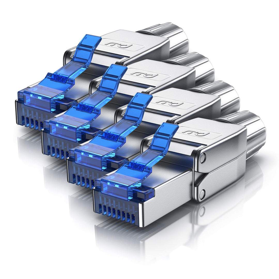 CSL - 4x Netzwerkstecker feldkonfektionierbar RJ45 CAT 6 CAT 7 CAT 8 - geschirmt 40 GBit/s 2000 MHz