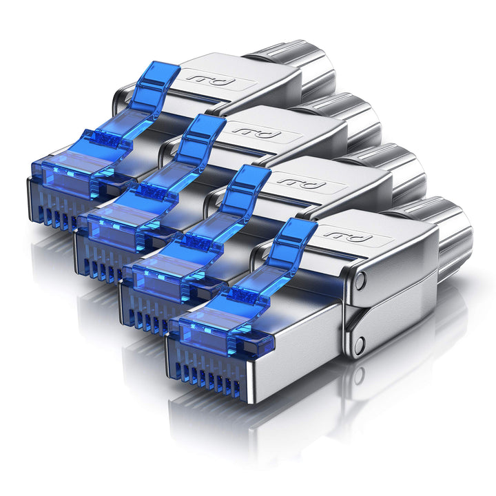 CSL - 4x Netzwerkstecker feldkonfektionierbar RJ45 CAT 6 CAT 7 CAT 8 - geschirmt 40 GBit/s 2000 MHz