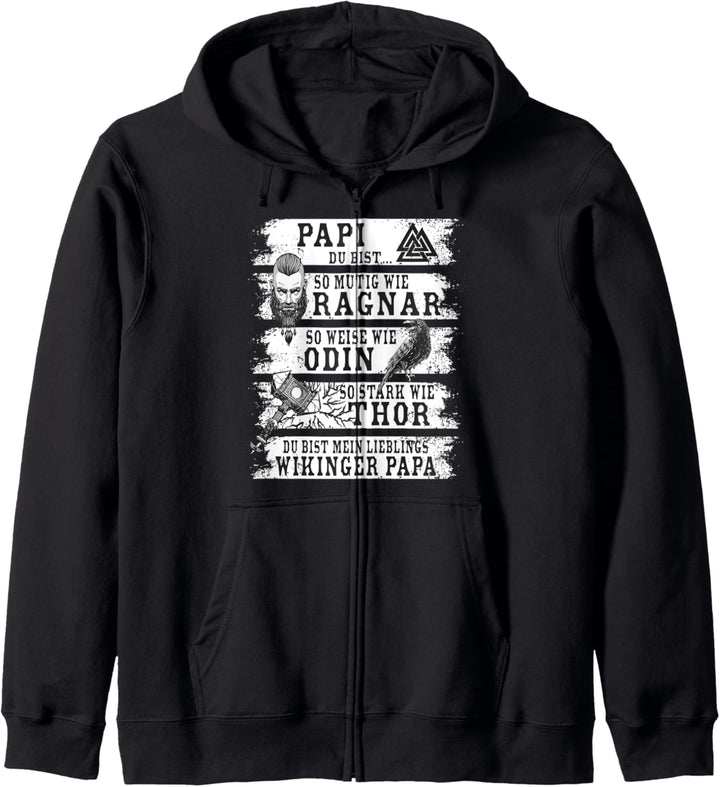 Wikinger Papa - Retro Viking Dad Spruch - Vikings Vatertags Kapuzenjacke