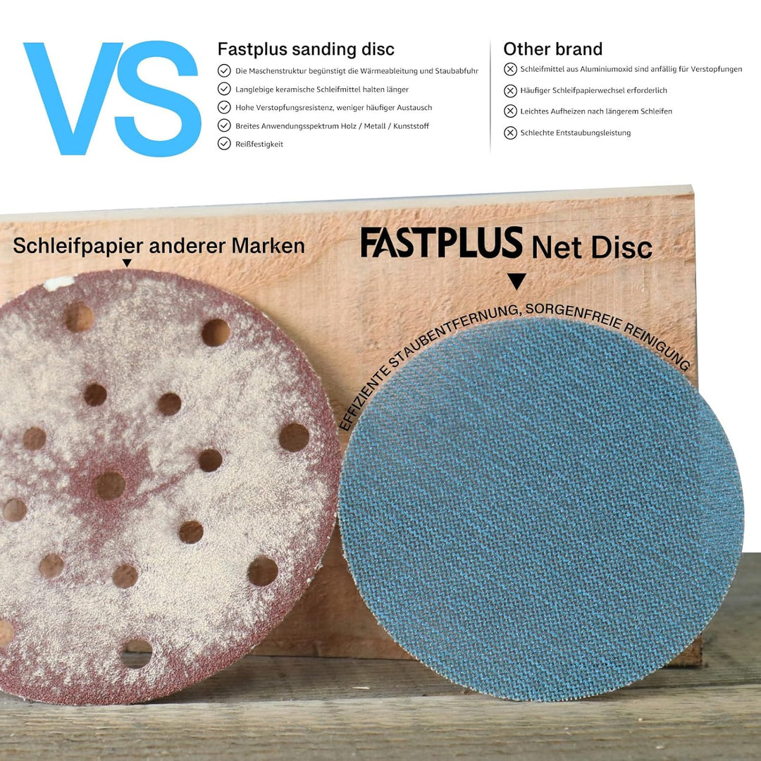 Schleifgitter 125mm Klett 120 Körnung Schleifpapier Rund Netz Blaues Keramik Netzschleifpapier 40 St