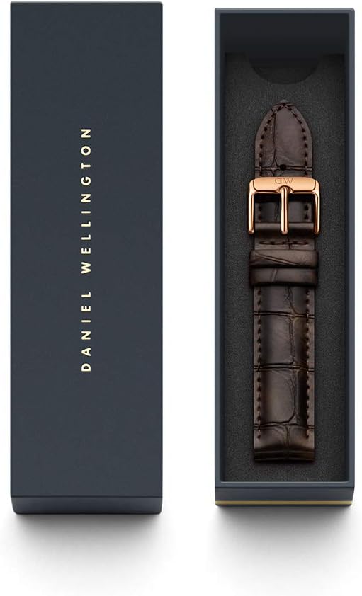 Daniel Wellington Classic York, Braun/Roségold Uhrenarmband, 18mm, Leder, für Damen und Herren
