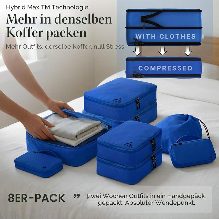 Deluxe-Kompressions-Verpackungswürfel für Reisen – maximiere den Platz im Gepäck mit patentiertem Hy