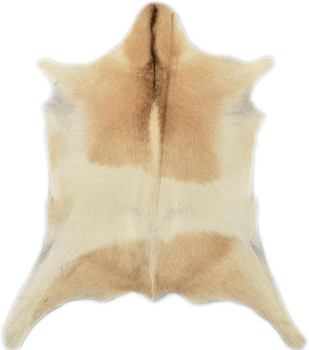 generisch Ziegenfell Beige Hellbraun ca.. 80 x 60 cm echtes Ziegen Fell Deko Fell von KUHFELLE ONLIN