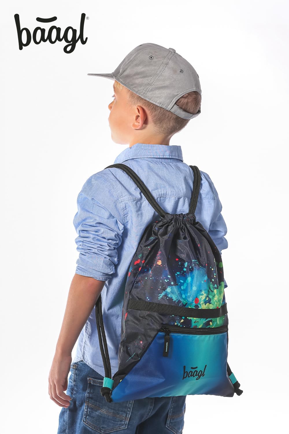Baagl Schulranzen Jungen für 1. Klasse, Airy Schultasche Set 3-Teilig, Grundschule Schulrucksack für