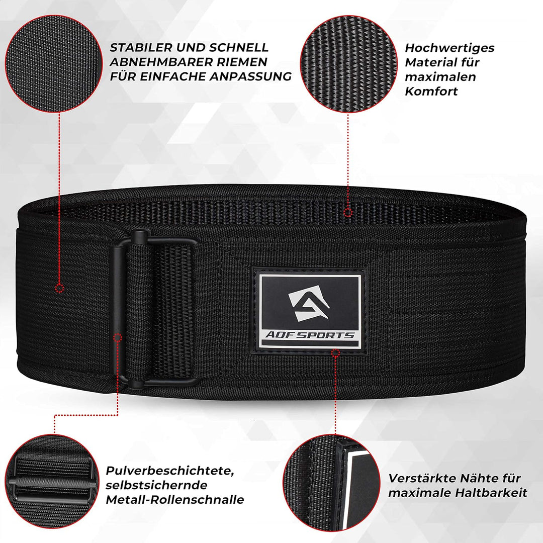 AQF Gewichthebergürtel, 4"/10.2cm Autolock Nylon Gürtel, Functional Training Bodybuilding Fitness Gü