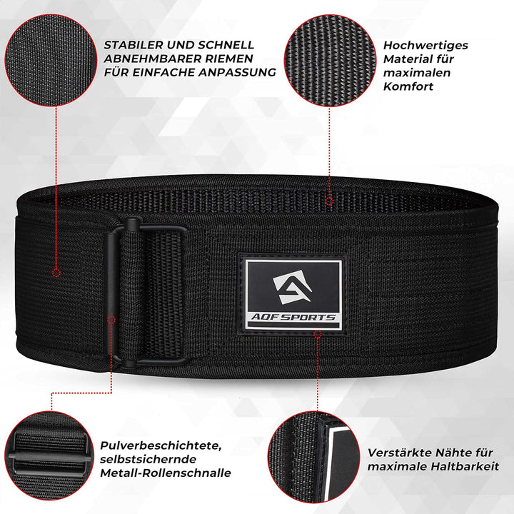 AQF Gewichthebergürtel, 4"/10.2cm Autolock Nylon Gürtel, Functional Training Bodybuilding Fitness Gü