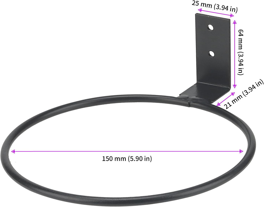 MUNGHOK 6 Stück 15cm Wandhalterung Blumentopf Schwarz, Wand Blumentopfhalter Ring Wandmontage Pflanz