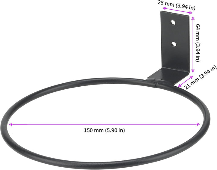MUNGHOK 6 Stück 15cm Wandhalterung Blumentopf Schwarz, Wand Blumentopfhalter Ring Wandmontage Pflanz