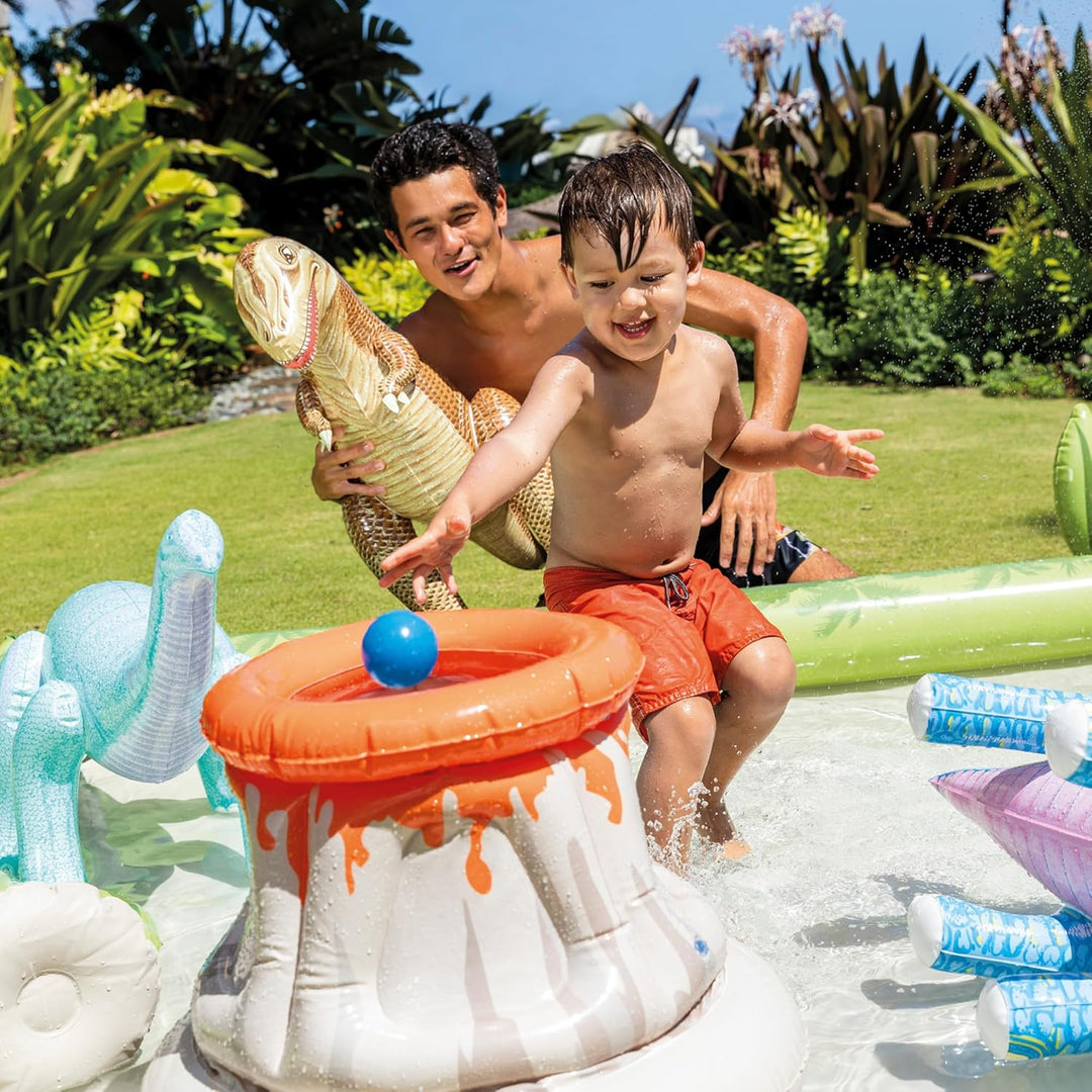 Intex 56132NP - Aufblasbares Play Center Jurassic, Vinyl, Mehrfarbig, 201x201x36 cm