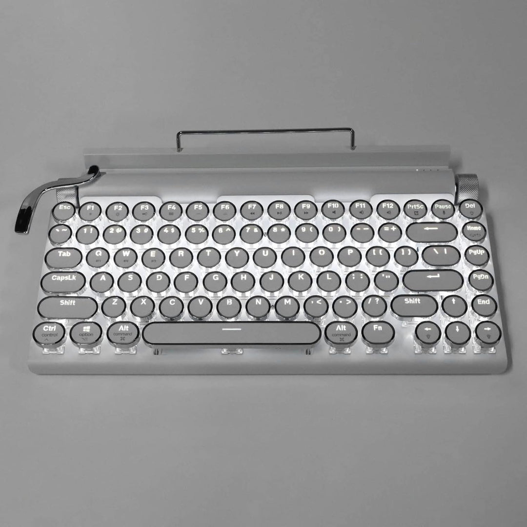 Sxhlseller Schreibmaschinen mechanische Tastatur, Retro Punk Gaming Tastatur, Blue Switch Mechanisch