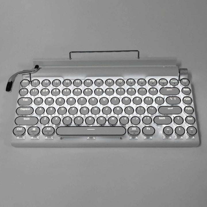 Sxhlseller Schreibmaschinen mechanische Tastatur, Retro Punk Gaming Tastatur, Blue Switch Mechanisch