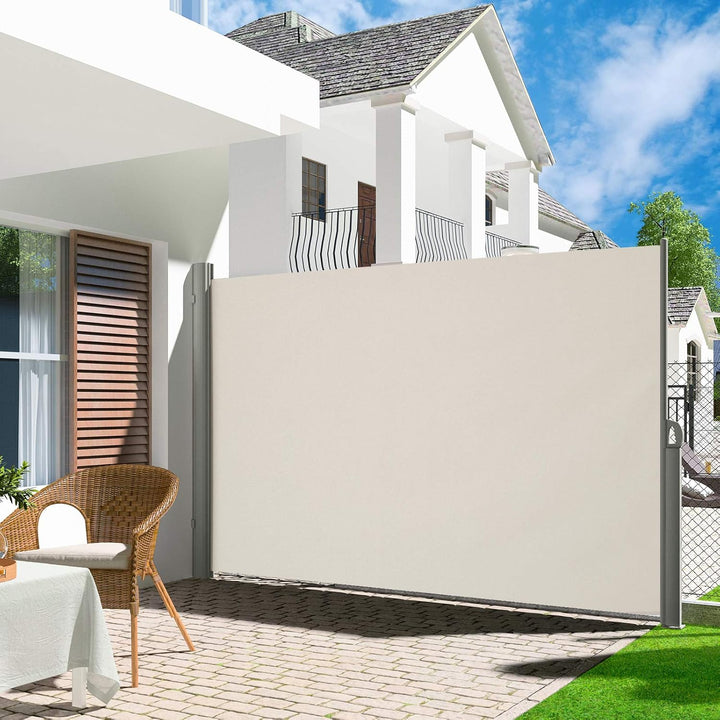 Seitenmarkise, ausziehbar, 180 x 450 cm, Sichtschutz, Sonnenschutz, Blickdicht, Seitenrollo, für Bal