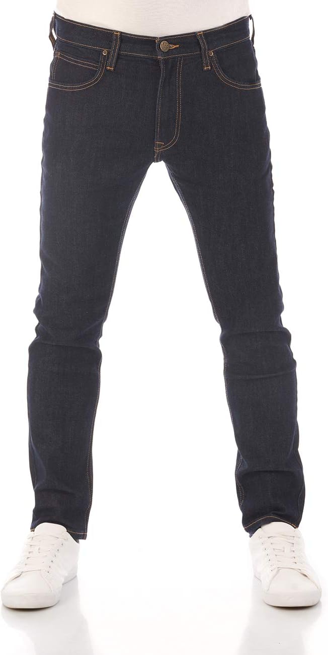 Lee Herren Jeans Luke Slim Fit Hose Tapered Männer Jeanshose Baumwolle Denim Stretch Blau Schwarz Gr