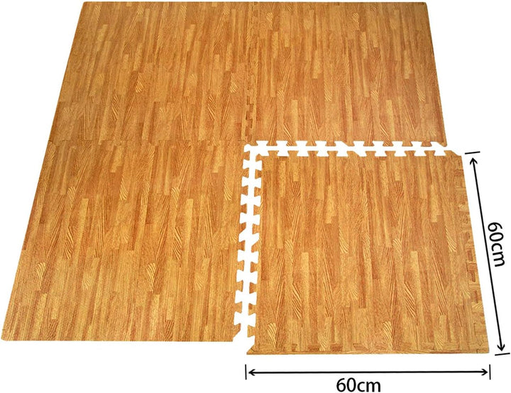 CCLIFE Bodenschutzmatte Fitness Fitnessgerät Sport Unterlegmatte 60x60cm 16 Stück Holz, 60x60cm 16 S
