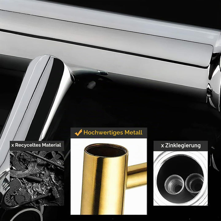 GAVAER Waschbeckenarmatur, modernes Design, aus hochwertigem Metall, verstellbar, warm und kalt E-70