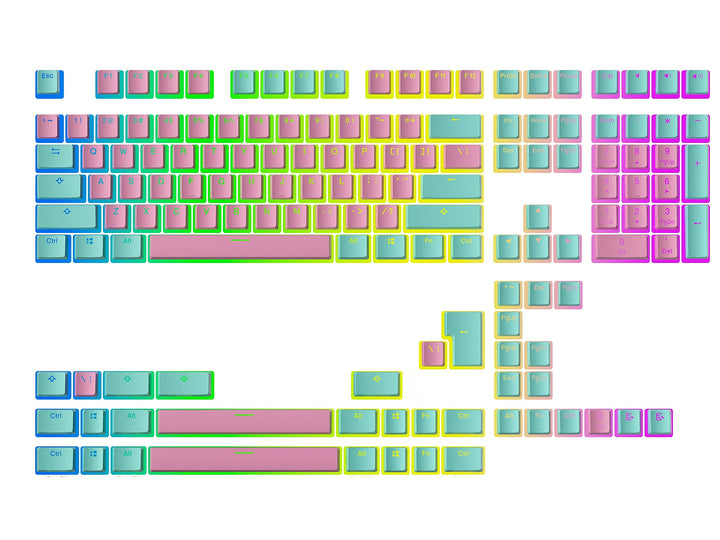 Ranked Pudding v2 PBT-Tastenkappen | 145 Double Shot Transluzent ANSI US- und ISO-Layout | OEM-Profi