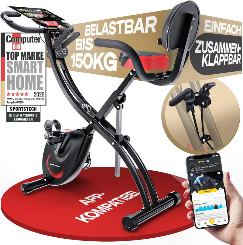 Fitness Fahrrad + Sportstech Live App mit Live- & On Demand-Kursen für Full Body Workout-Erlebnis |