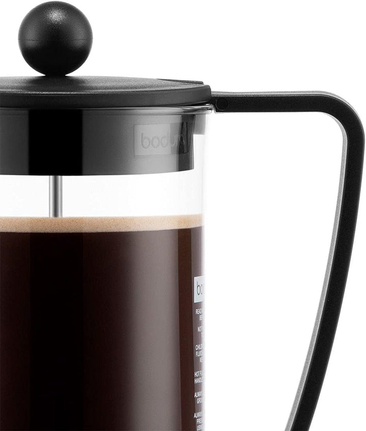 Bodum BRAZIL Kaffeebereiter (French Press System, Permanent Edelstahl-Filter, 0,35 liters) schwarz B
