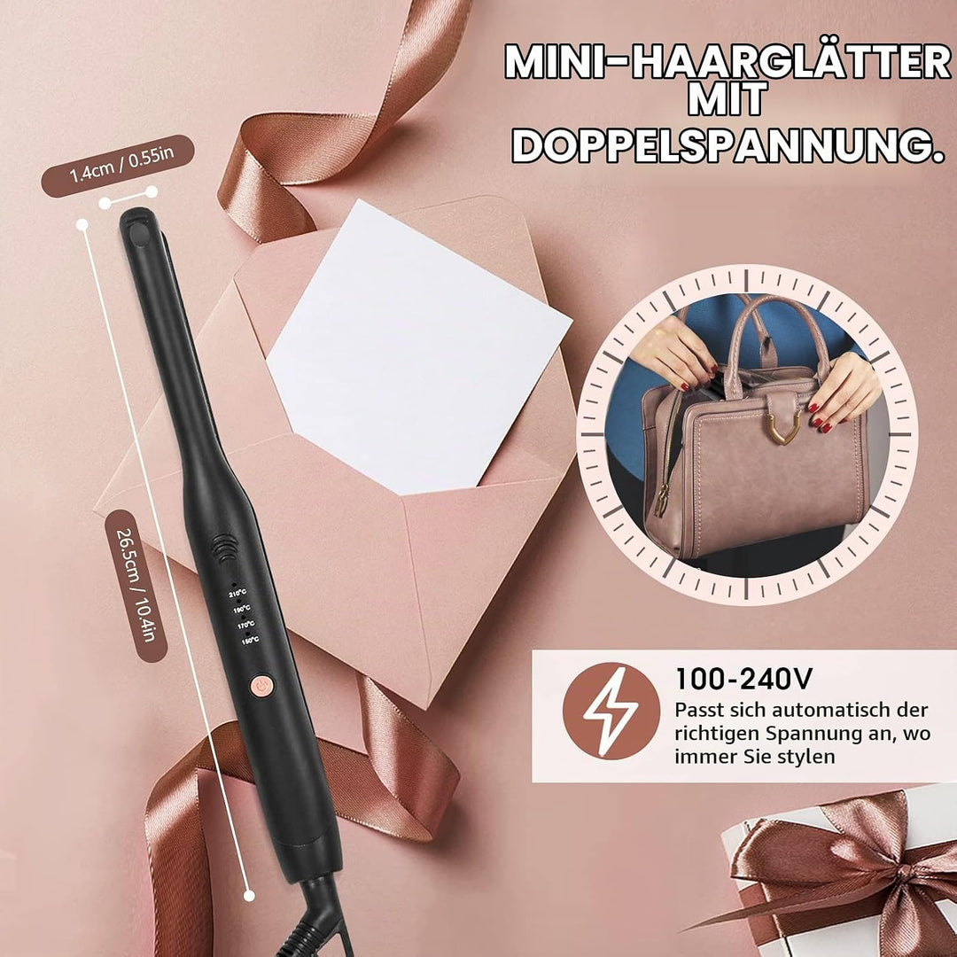 HyAdierTech Mini Glätteisen, 2 in 1Glätteisen Locken und Glätten, PTC-Heizelement Haarglätter, 150-2