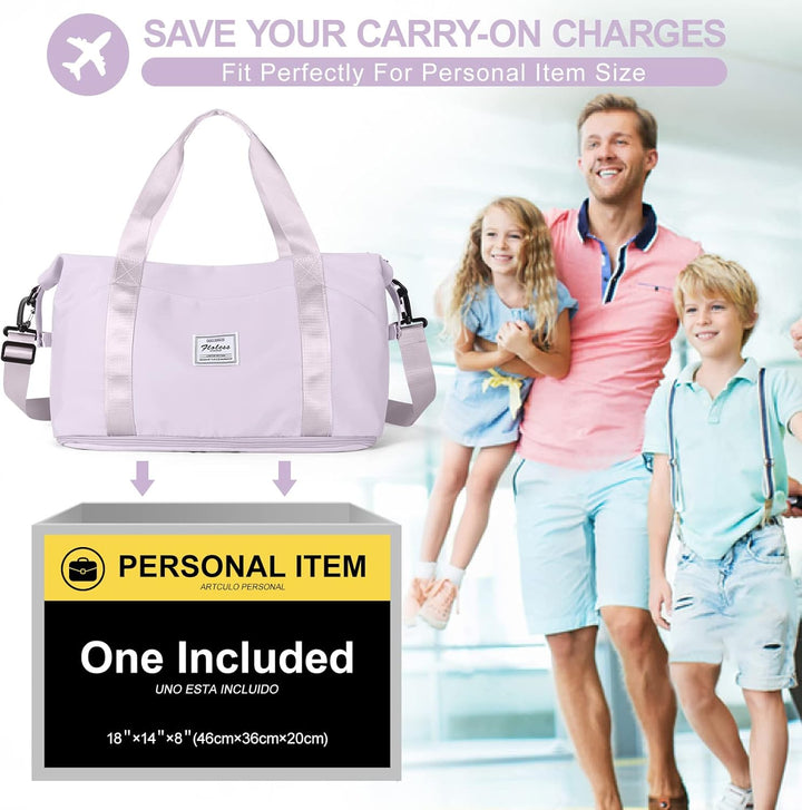 Reisetasche Damen Sporttasche mit Kulturbeutel 40x20x25 Ryanair Handgepäck Tasche Weekender Bag Schw