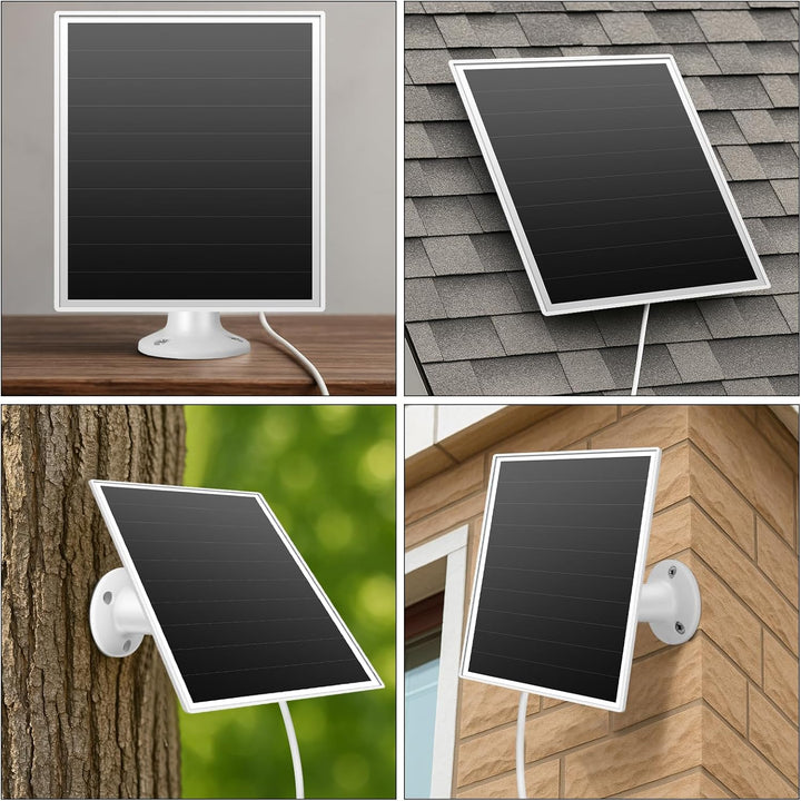 6W Solarpanel für Ringkamera, Netzladegerät mit Kontrollleuchte, 2 Schnelllade-Solarladegeräte für R