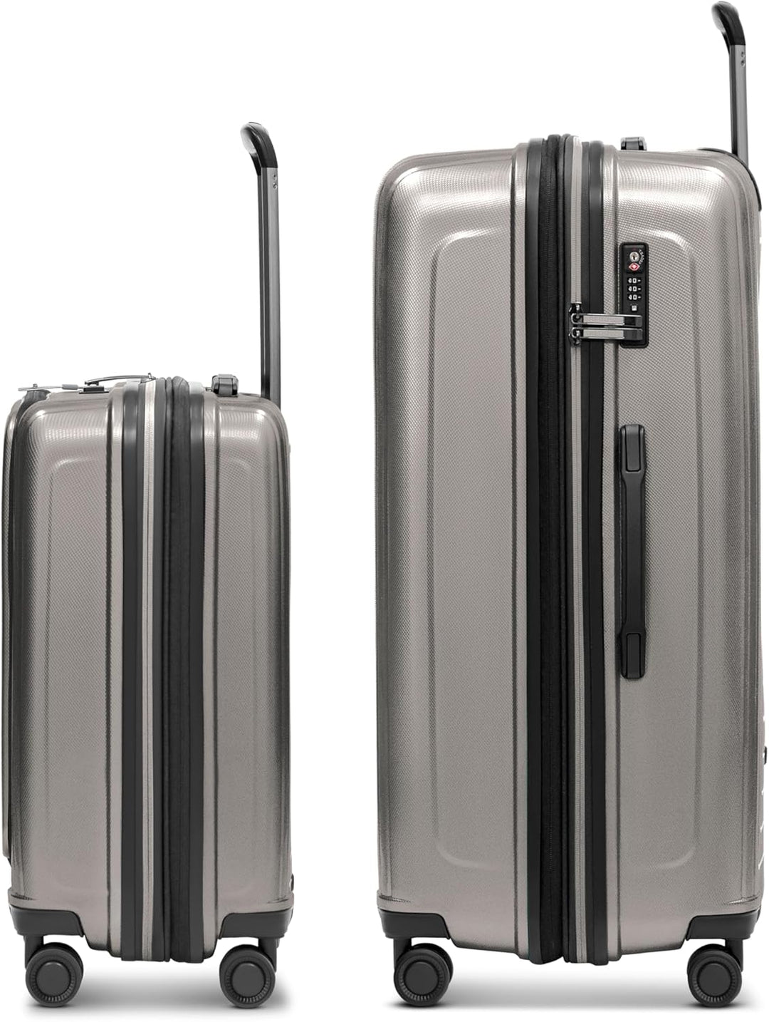 REDOLZ Hartschalen Koffer-Set-2-teilig | S Trolley 40 x 23 x 55 cm mit Laptopfach - 3,2 kg + L Troll