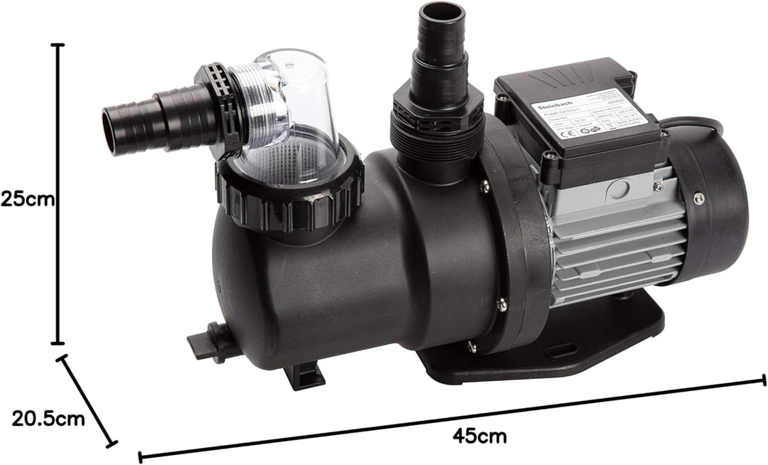Steinbach Filterpumpe SPS 75-1, selbstsaugend, 230 V/450 W, Q= 142 l/min, max. Pumphöhe 9 m, 040920,
