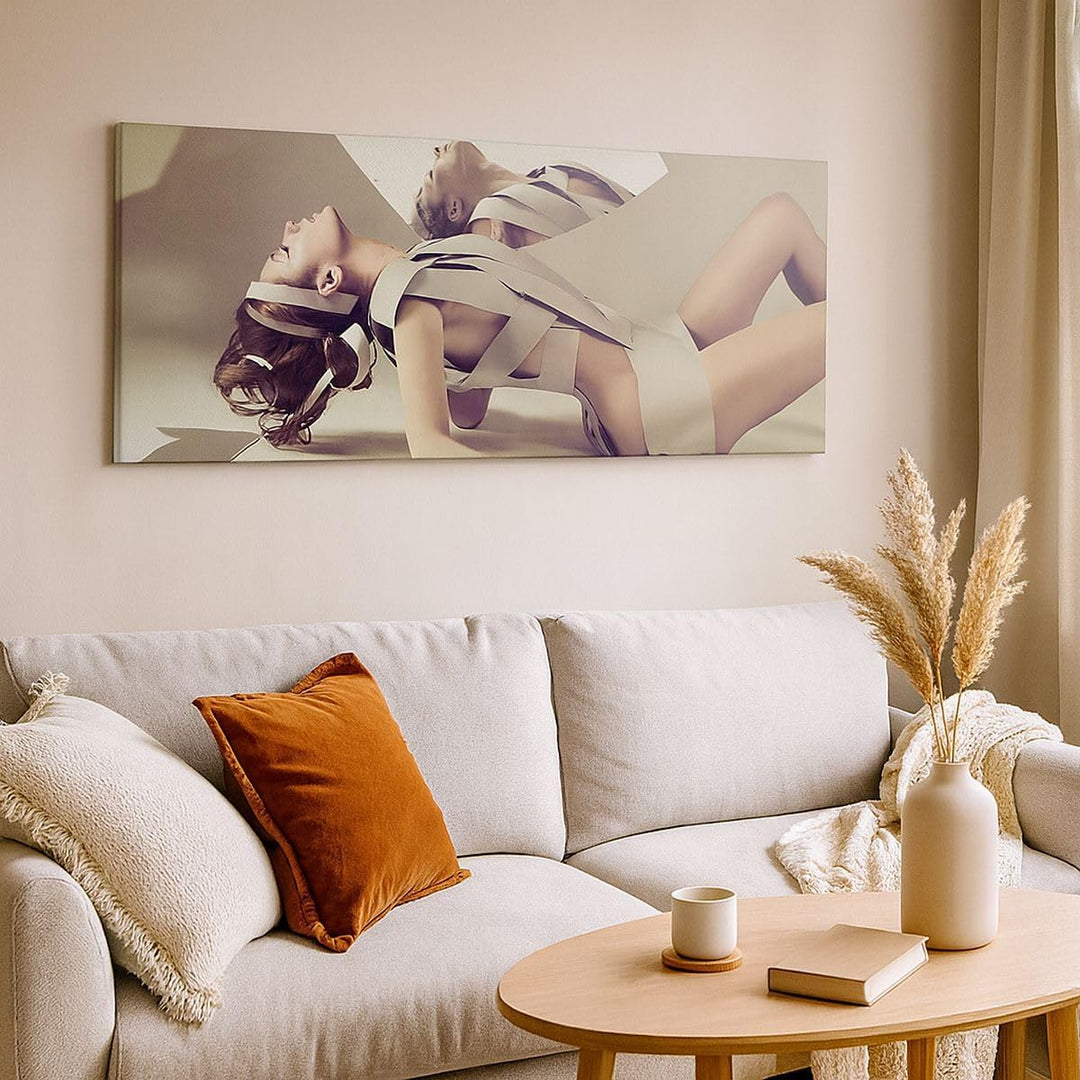 Panorama Bilder auf Leinwand Weiblich modell posieren beine Leinwandbild 90x30cm Wandbilder Dekorati