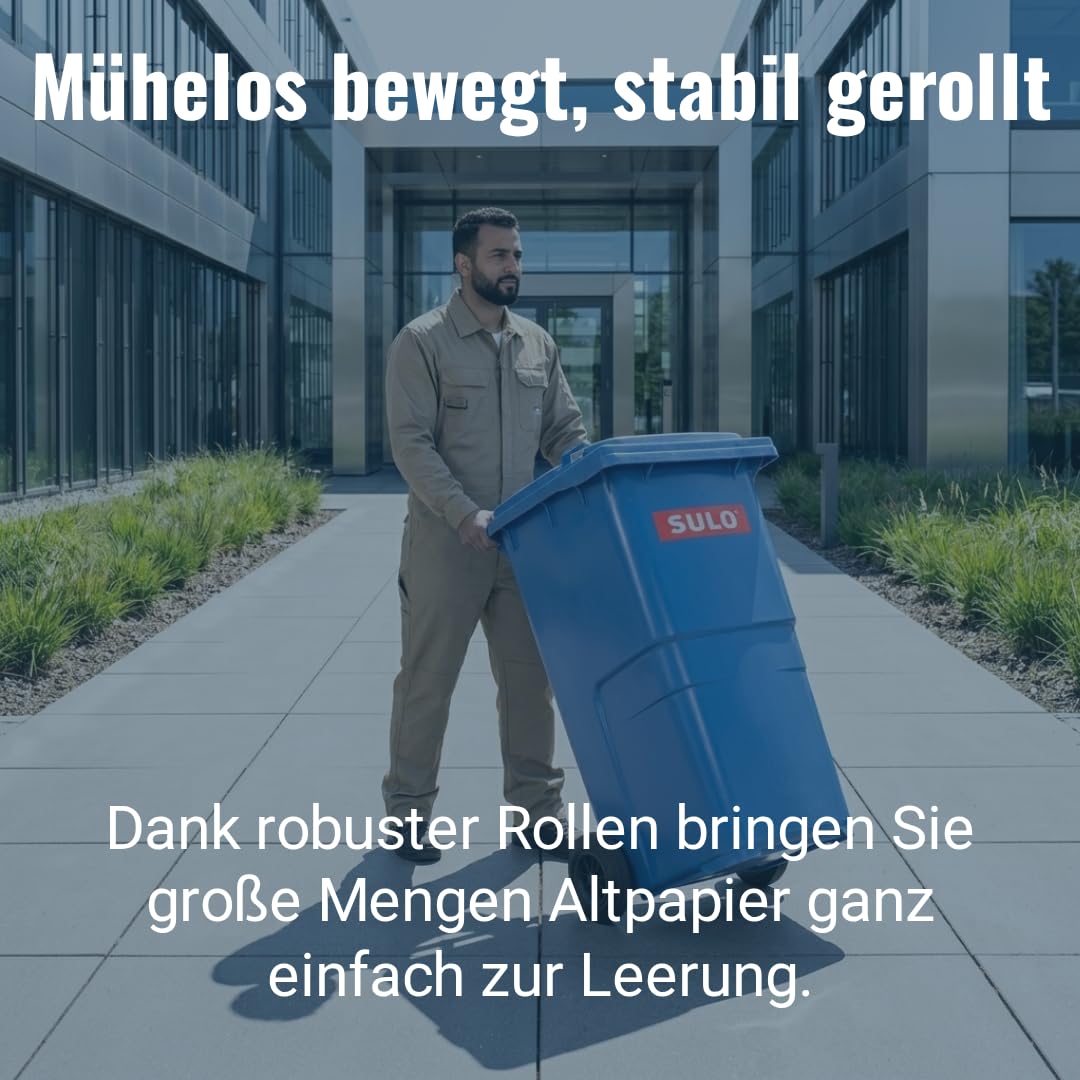 plasteo SULO Mülltonnen 2X 240L HD-PE UV-beständig Made in Germany | 2 robuste 240L Abfalltonnen aus