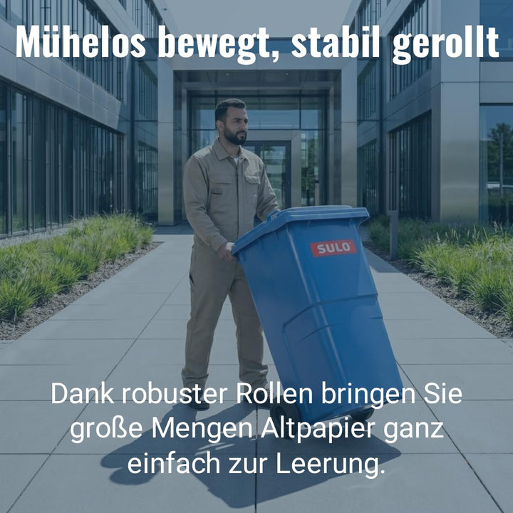 plasteo SULO Mülltonnen 2X 240L HD-PE UV-beständig Made in Germany | 2 robuste 240L Abfalltonnen aus