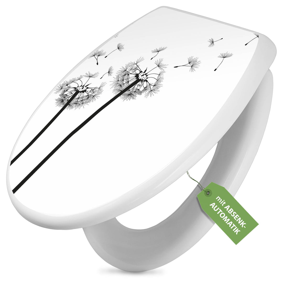 banjado Toilettendeckel mit Absenkautomatik 44,5x37cm - Soft Close Toilettensitz - WC Sitz mit Absen