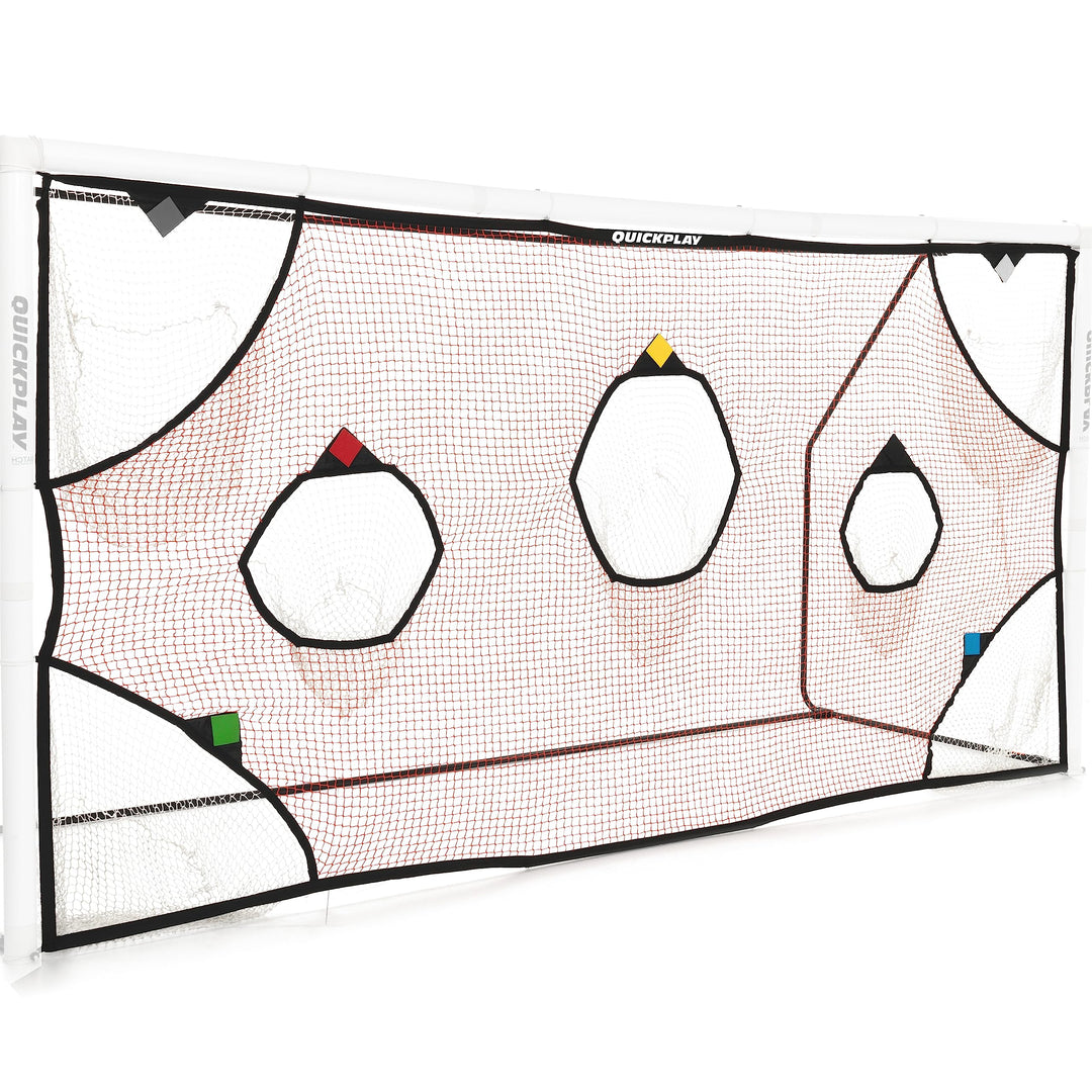 QuickPlay Zielnetz für Fussballtor mit 7 Punktzonen – Übungsschiessen & Toraufnahmen – Rahmen Nicht