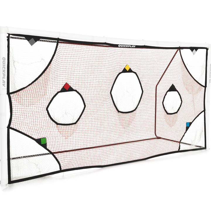 QuickPlay Zielnetz für Fussballtor mit 7 Punktzonen – Übungsschiessen & Toraufnahmen – Rahmen Nicht